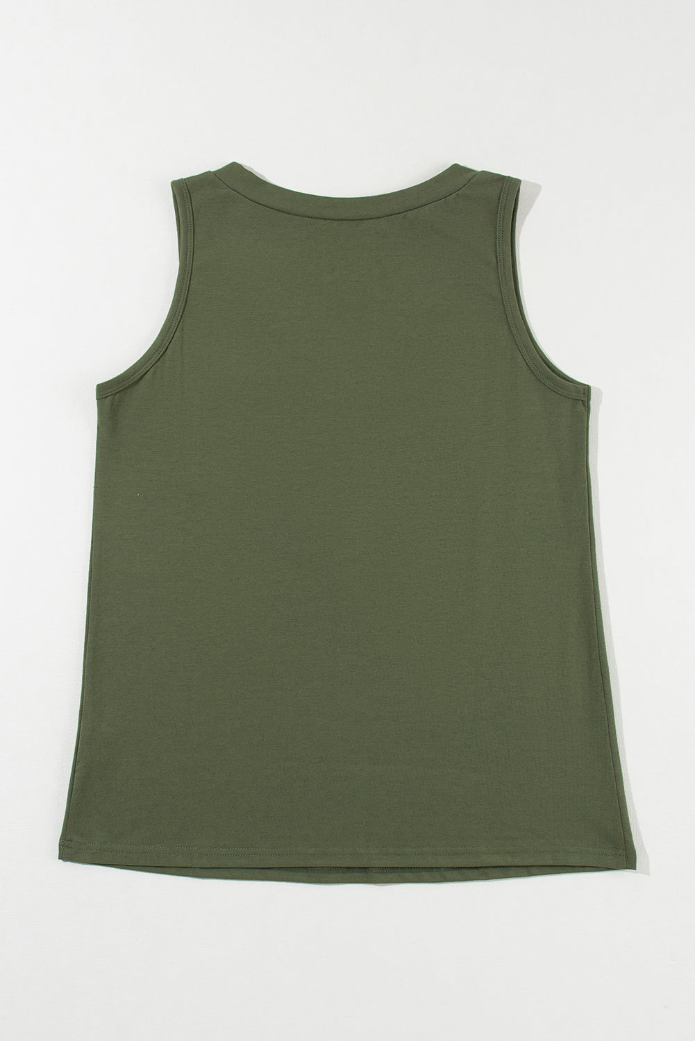 Black Half Button V Neck Patched Pocket Tank Top